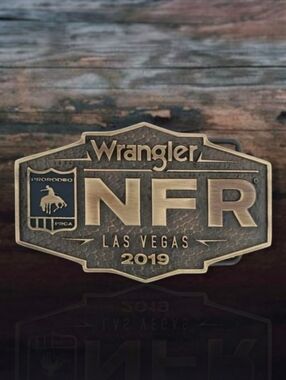 Montana Silversmiths NFR Buckle 2019 Wrangler Logo Cast Brass Retail $44 NEW!‎